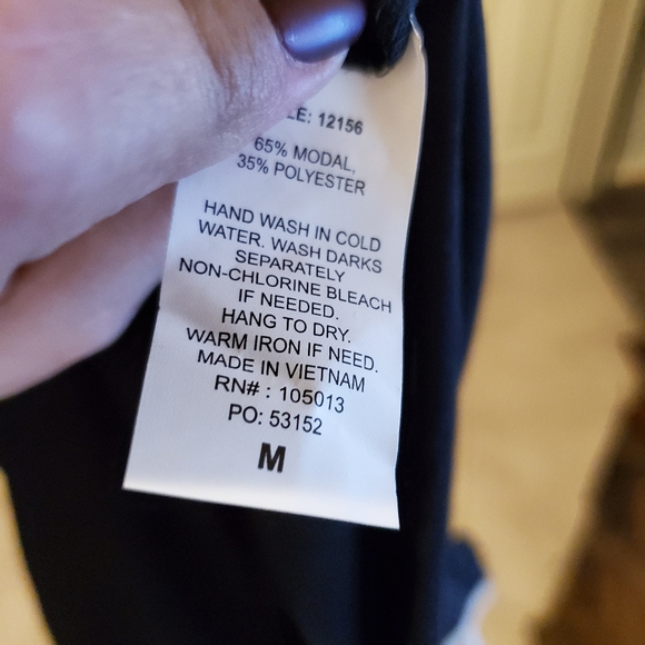 Black or Navy and cream top with criss cross M - Picture 2 of 2